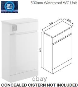 100% Fully Waterproof Bathrooom Vanity Unit 600 L Shape White Furniture WC Unit