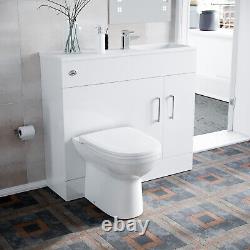 1000mm Slimline Floorstanding Vanity Basin and BTW Combo Unit White Flat Pack