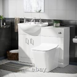 1050 mm BTW WC Toilet Pan & Basin Sink Vanity Unit Bathroom Furniture Laguna