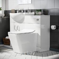 1050 mm BTW WC Toilet Pan & Basin Sink Vanity Unit Bathroom Furniture Laguna