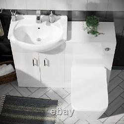 1050 mm BTW WC Toilet Pan & Basin Sink Vanity Unit Bathroom Furniture Laguna