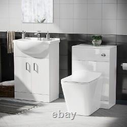 1050 mm BTW WC Toilet Pan & Basin Sink Vanity Unit Bathroom Furniture Laguna