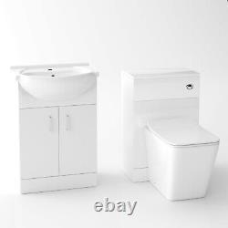 1050 mm BTW WC Toilet Pan & Basin Sink Vanity Unit Bathroom Furniture Laguna