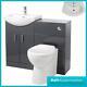 1050mm Bathroom Basin Vanity Sink Unit & Back To Wall Toilet Anthracite Gloss