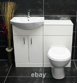 1050mm Bathroom Furniture Suite Vanity Unit Cabinet Toilet Basin Back To Wall
