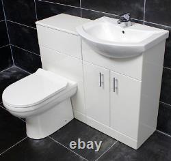 1050mm Bathroom Furniture Suite Vanity Unit Cabinet Toilet Basin Back To Wall