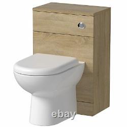 1050mm Bathroom Toilet Vanity Unit Combination Basin Sink Furniture Oak Effect