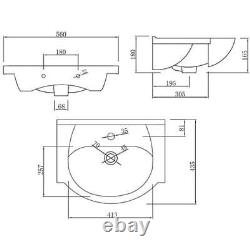 1050mm Bathroom Toilet Vanity Unit Combination Basin Sink Furniture Oak Effect