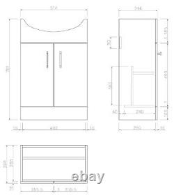 1050mm Bathroom Toilet Vanity Unit Combination Basin Sink Furniture Oak Effect