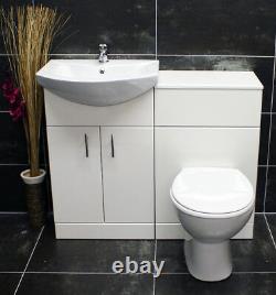 1050mm Bathroom Vanity Basin Sink Unit & Toilet Furniture Set with Tap Option