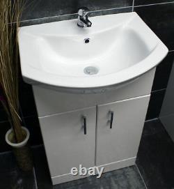 1050mm Bathroom Vanity Basin Sink Unit & Toilet Furniture Set with Tap Option