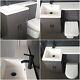 1070mm Bathroom Vanity Unit Basin & Square Toilet Combined Furniture Graphite Gr