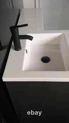 1070mm Bathroom Vanity Unit Basin & Square Toilet Combined Furniture Graphite Gr