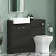 1100 Bathroom Floor Standing Vanity Unit Semi Recessed Basin 2 Door Qubix Toilet