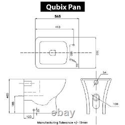 1100 Bathroom Floor Standing Vanity Unit Semi Recessed Basin 2 Door Qubix Toilet