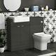 1100 Floor Standing Bathroom Vanity Unit Semi Recessed Basin 2 Door Qubix Toilet