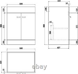 1100mm Bathroom Vanity Unit Basin & Square Toilet Combined Furniture L/Hand Grey