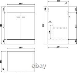 1100mm Bathroom Vanity Unit Basin & Toilet Combined Furniture Left Hand Grey