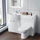 1100mm Gloss White Basin Vanity Flat Pack Bathroom, Wc Unit, Btw Toilet Dene
