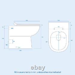 1100mm Gloss White Basin Vanity Flat Pack Bathroom, WC Unit, BTW Toilet Dene