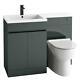 1100mm L Shape Anthracite Bathroom Furniture Vanity Wc Unit Resin Basin