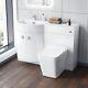 1100mm Lh White Basin Vanity Flat Pack Bathroom, Wc Unit & Rimless Btw Toilet