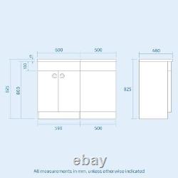 1100mm LH White Basin Vanity Flat Pack Bathroom, WC Unit & Rimless BTW Toilet