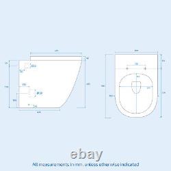 1100mm LH White Basin Vanity Flat Pack WC Unit, Modern BTW Toilet Dene