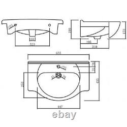 1150mm Bathroom Toilet Vanity Unit Combination Basin Sink Furniture Oak Effect