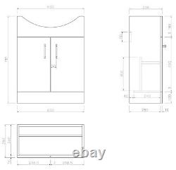 1150mm Bathroom Toilet Vanity Unit Combination Basin Sink Furniture Oak Effect