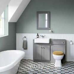 1167mm Midnight Grey Combined Vanity Unit Back to Wall Pan Toilet Wc floor stand