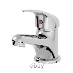 1200mm Bathroom Vanity Unit & Basin Sink Floorstanding Gloss White Tap Waste NDT