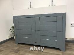 1200mm Traditional 4 Drawers Double Sink Unit Sink Basin Vanity Floor Standing