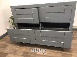 1200mm Traditional 4 Drawers Double Sink Unit Sink Basin Vanity Floor Standing