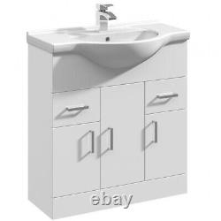 1250mm Bathroom Furniture Vanity Set 750mm Basin Sink Unit + WC Toilet Unit