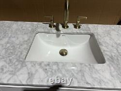 1500mm Didim Vanity Unit with Carrara Marble Top White & Gold