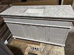 1500mm Didim Vanity Unit with Carrara Marble Top White & Gold