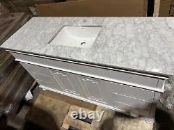 1500mm Didim Vanity Unit with Carrara Marble Top White & Gold