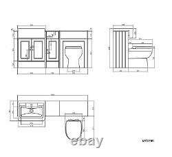 1500mm Traditional Combined Square Midnight Green Matt Vanity Unit Toilet Sink