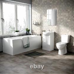 1700 Bath, Toilet Cistern Flat Pack Vanity Unit 3 Piece Bathroom Suite