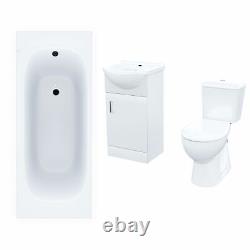 1700 Bath, Toilet Cistern Flat Pack Vanity Unit 3 Piece Bathroom Suite