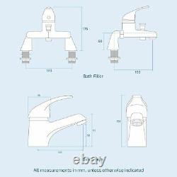 1700 Bath, Vanity Unit and Close Coupled Toilet with Taps Bathroom Suite Carder