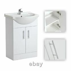 3 Piece WC Rimless Toilet, Basin Vanity Unit & 1700 Bath Bathroom Suite Amber