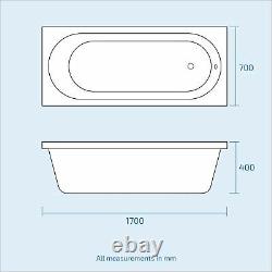 3 Piece WC Rimless Toilet, Basin Vanity Unit & 1700 Bath Bathroom Suite Amber