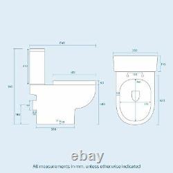 3 Piece WC Rimless Toilet, Basin Vanity Unit & 1700 Bath Bathroom Suite Amber