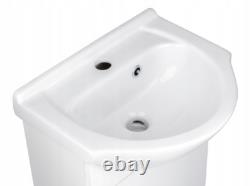 3TYPES Bathroom WHITE Basin Vanity Unit Floor Standing + Mixer Tap + Bottle Trap