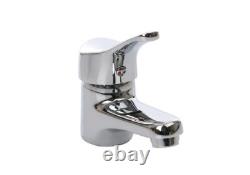 3TYPES Bathroom WHITE Basin Vanity Unit Floor Standing + Mixer Tap + Bottle Trap