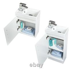 400 600 800 1000mm Bathroom Cloakroom Vanity Unit with Basin White Grey Oak
