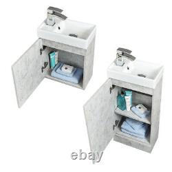 400 600 800 1000mm Bathroom Cloakroom Vanity Unit with Basin White Grey Oak