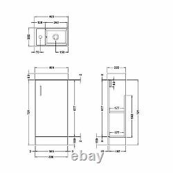 400mm 1 Door Vanity Unit Basin Cabinet Freestanding & Wall Hung Cloakroom Suite